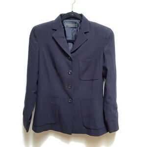 DONNA KARAN NAVY JACKET WOOL JKT US MADE